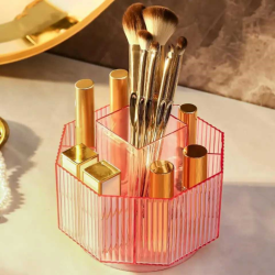 360° Rotating Acrylic Cosmetic Brushes Organizer 