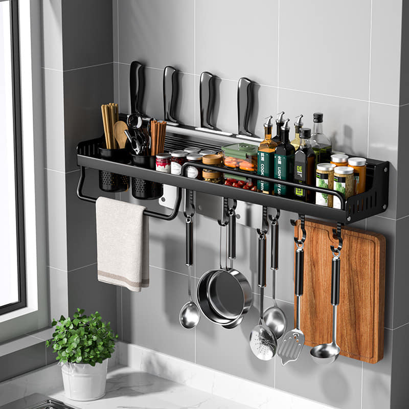 Wall Mounted Multifunctional Kitchen Storage Shelf 