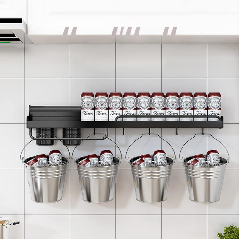 Wall Mounted Multifunctional Kitchen Storage Shelf 