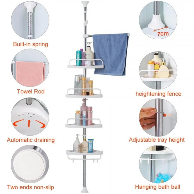 4 Layer Multi Corner Shelf Bathroom Rack Organizer Storage