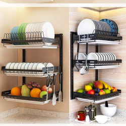 3 Layer Wall Fitting Kitchen Dish Rack
