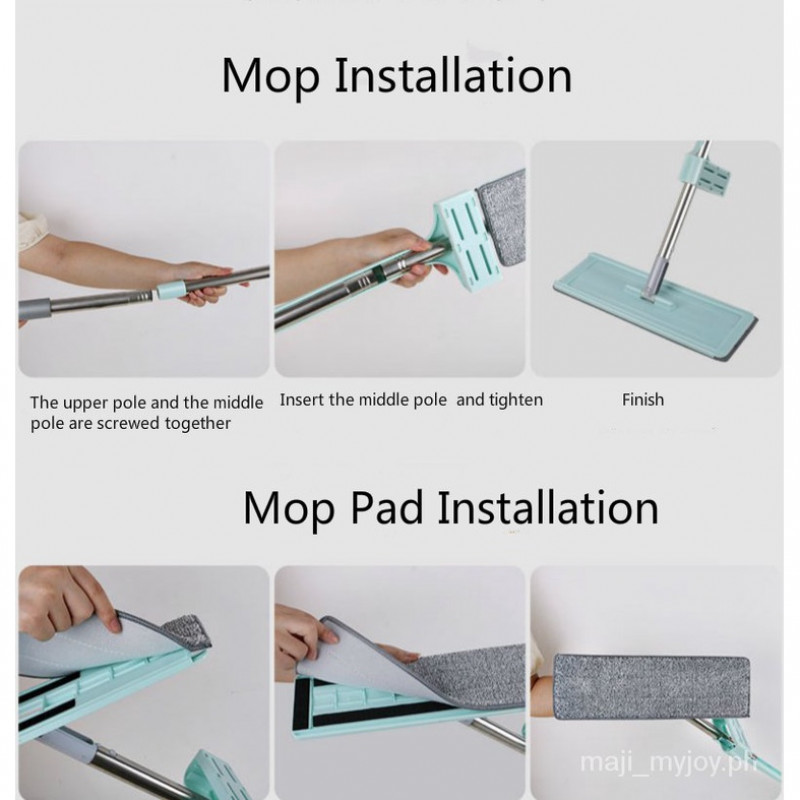 360 Rotation Flat Mop Floor Cleaning Microfiber Squeeze Mop Floor Clean Automatic Dehydration