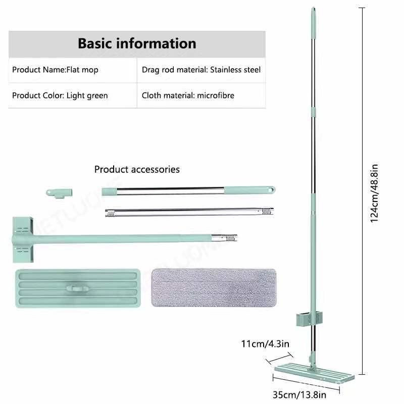 360 Rotation Flat Mop Floor Cleaning Microfiber Squeeze Mop Floor Clean Automatic Dehydration