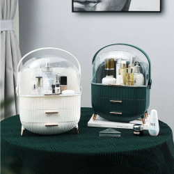 Dust-Proof Large Capacity Makeup Storage Box With Handle