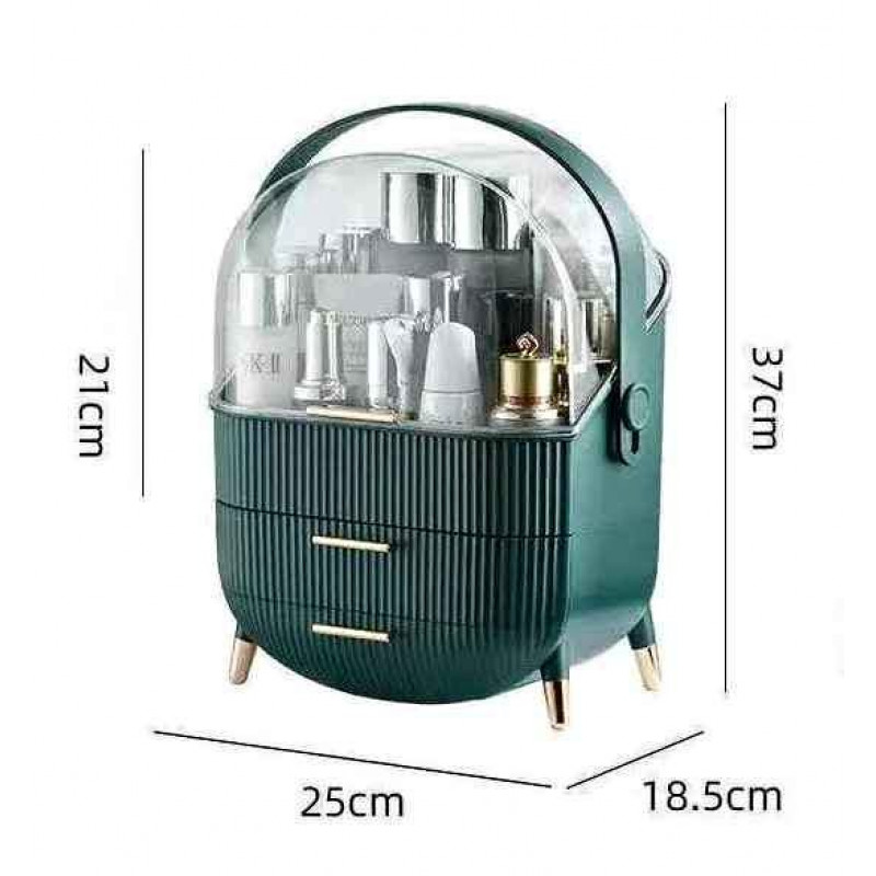 Dust-Proof Large Capacity Makeup Storage Box With Handle