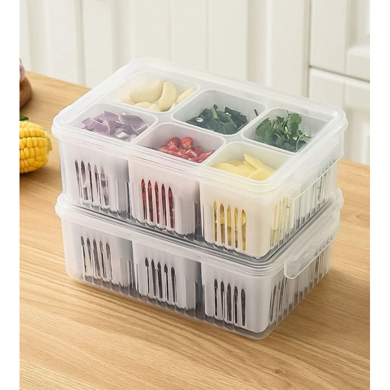 6 Grid Refrigerator Storage Box 