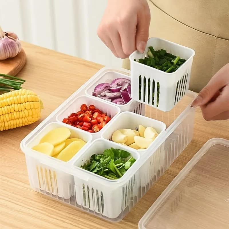 6 Grid Refrigerator Storage Box 