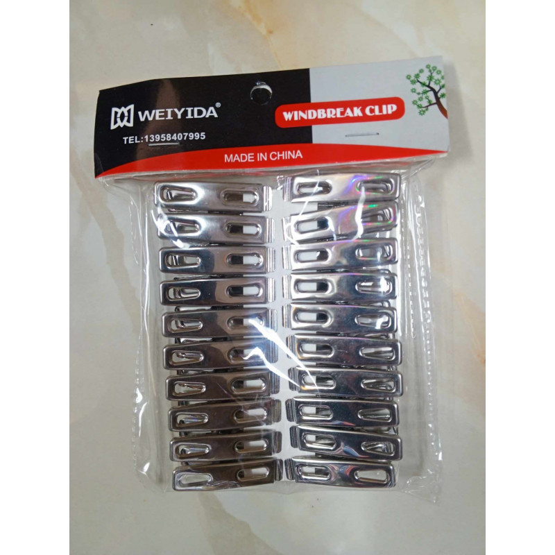 Stainless Steel Cloth Clip 20 pcs