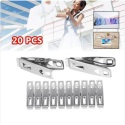 Stainless Steel Cloth Clip 20 pcs