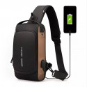 USB charging sport sling Anti-theft shoulder bag 