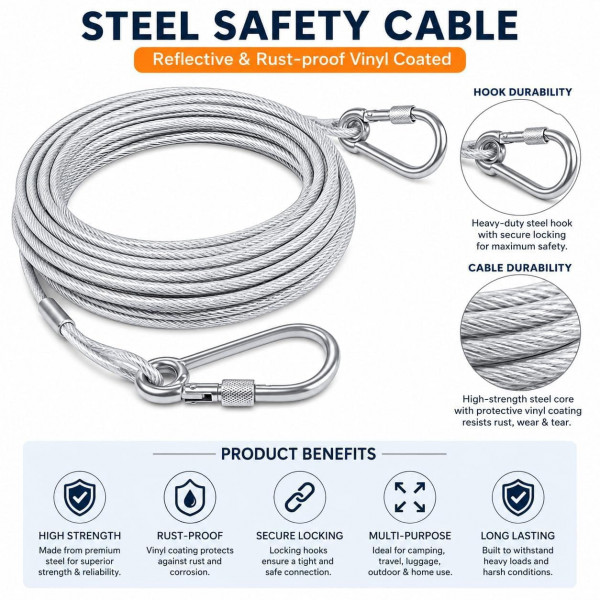 Stainless Steel Clothesline (১প্যাকেট ১৬.৪০ ফুট)