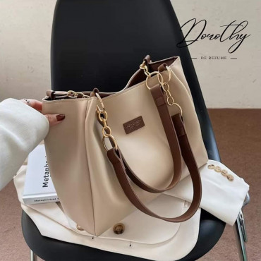 Women PU Leather Handbags (Off White)