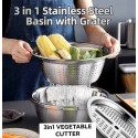 ১ পিস 3 IN 1 VEGETABLE CUTTER WITH DRAIN BASKET