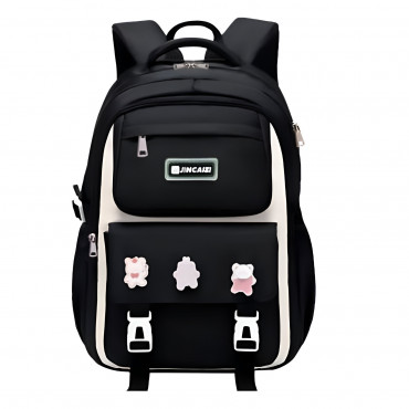 (Black)  Waterproof School Book Bag