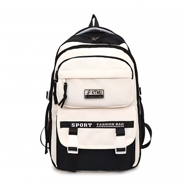 (Black Color) Academy Style Waterproof School Book Bag