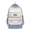 ( Sky Blue) Academy Style Waterproof School Book Bag
