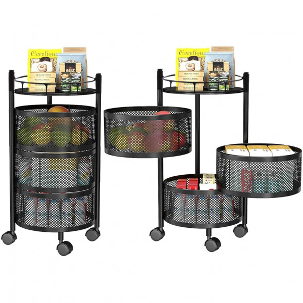 3 Layer Round Shape Kitchen Rack ( 360° Rotating )