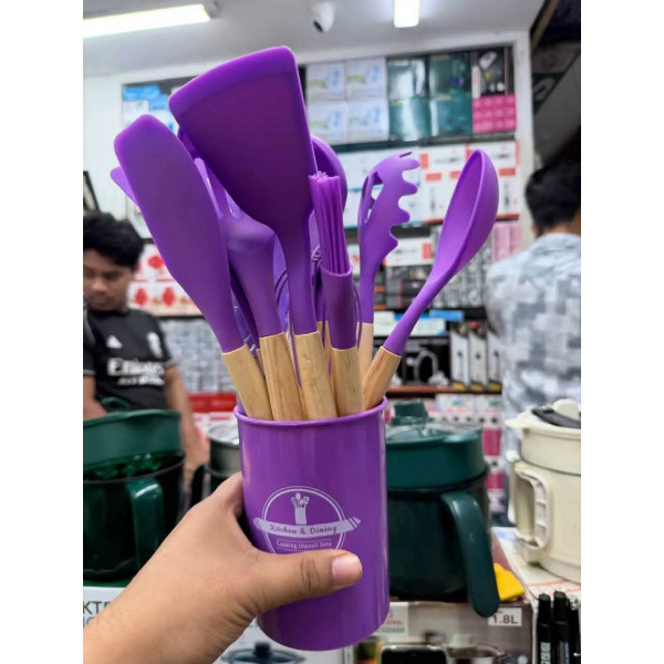 12 Pcs Complete Cooking Tool Set ( Purple Colour )