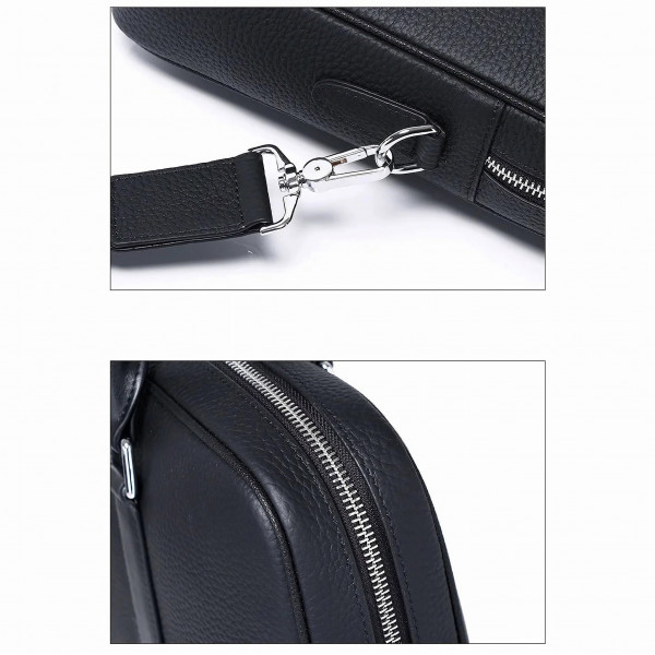 High Capacity Men's Shoulder Office  Bag (১২"/১৬") কালো কালার।