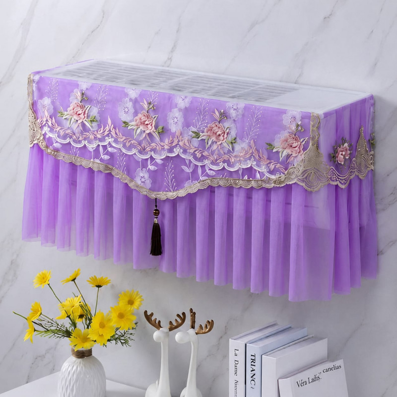1 Ton AC Cover Floral  (Purple)