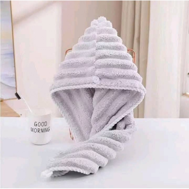 ( ১ পিছ ) China Microfiber Hair Towel - Ash কালার