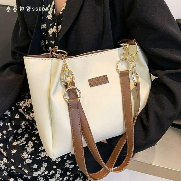 Premium Quality Women PU Leather Handbag ( White )