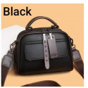 Luxury Design Soft PU Leather Lady Retro Handbag (black)