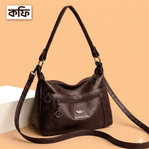 2026 Trending Stylish Soft PU leather Hand bag k10 (Coffee)