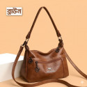 2026 Trending Stylish Soft PU leather Hand bag k10 (Brown)
