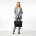 Office - Travel Tote Bag with Lunch Compartment Laptop Bag (Black)