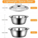 3 IN 1 VEGETABLE CUTTER WITH DRAIN BASKET।  ( 1 Set ) { ফ্রি ডেলিভারি }
