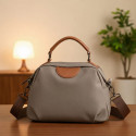 Fashion Cowhide Shoulder Bag (Grey)