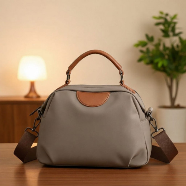 Fashion Cowhide Shoulder Bag (Grey)