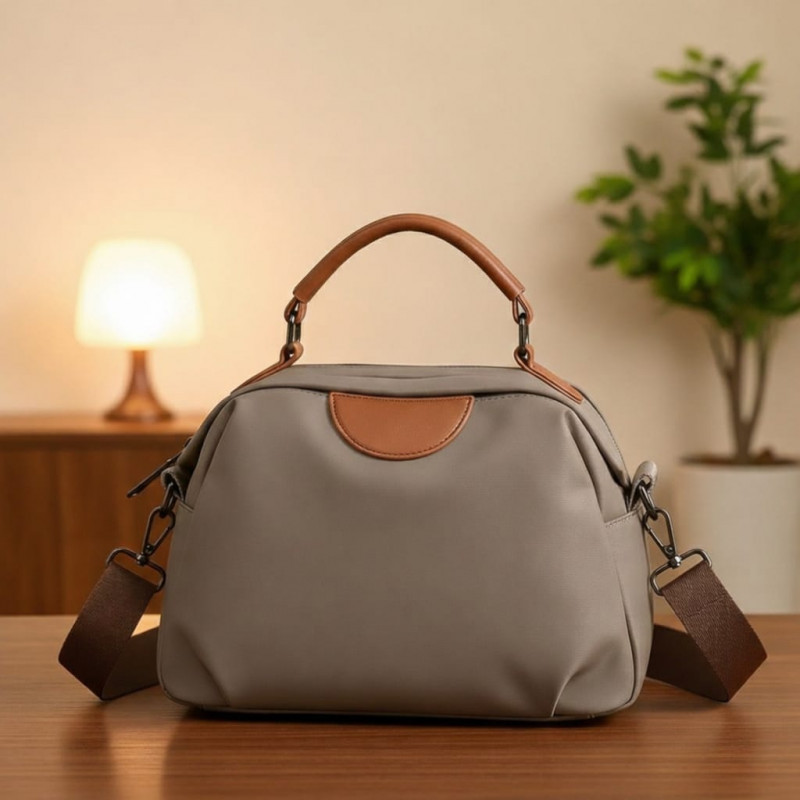 Fashion Cowhide Shoulder Bag (Grey)
