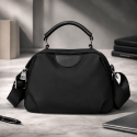 Fashion Cowhide Shoulder Bag (Black)