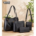 4pcs Combo Women Best Leather Tote Bag (Black)