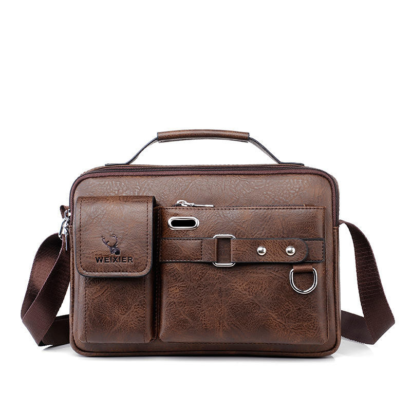 মাঝারি সাইজ (9"/13") কফি কালার Men's Shoulder Bag