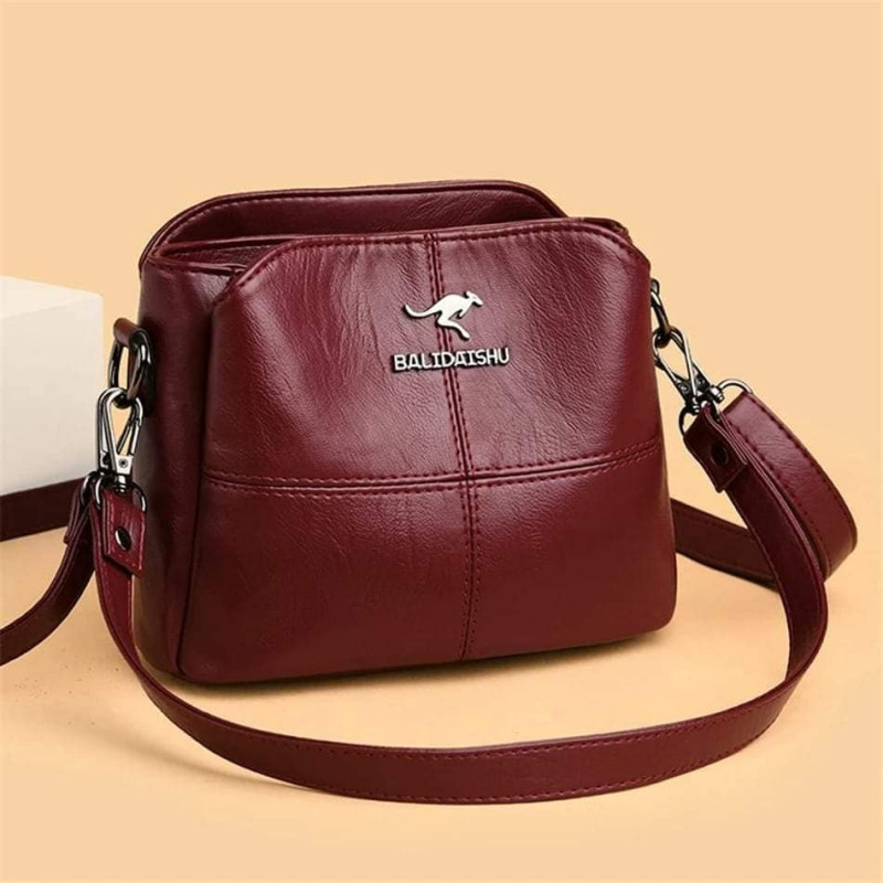 Multi-Pocket Crossbody Bag (Meroon)