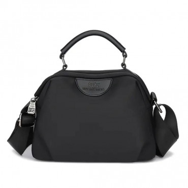 Fashion Cowhide Shoulder Bag (Black)