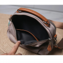 Fashion Cowhide Shoulder Bag (Black)