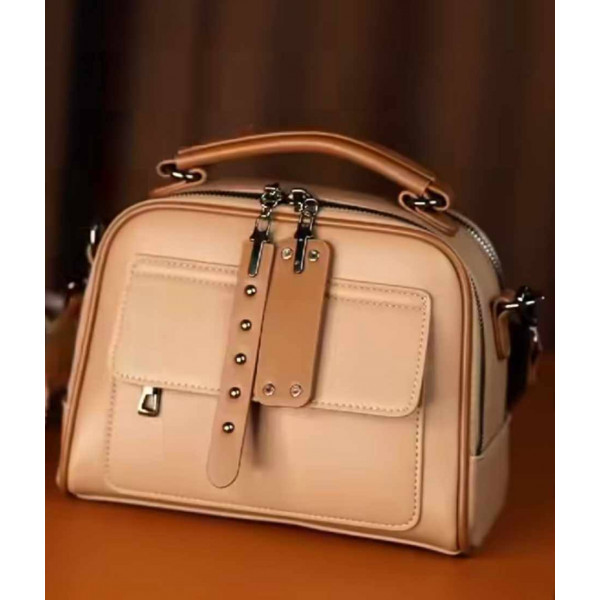Genuine Soft Leather Handbag(মিষ্টি ব্রাউন কালার)