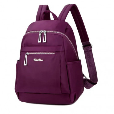 Nylon Backpack Durable Waterproof Casual Shoulder Bag (purprl Color)