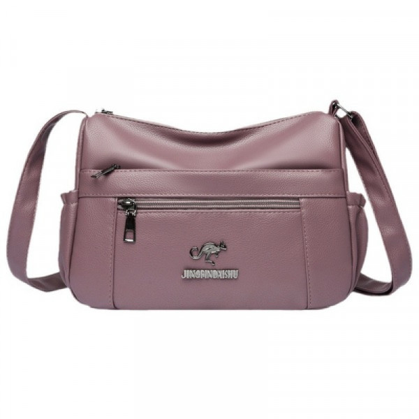 Soft Leather women cossbody bag (Purpel)