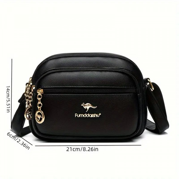 Kangaroo stylish 5 gippper Bag (black color)