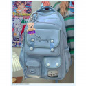 কোরিয়ান স্টাইল স্কুল ব্যাগ School Bag (Sky Blue)
