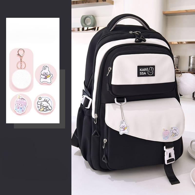 Cute Casual Premium Kids School Backpack (Black)