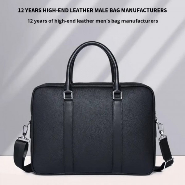 High capacity Men's Shoulder Bag (১২"/১৬") কালো কালার।