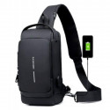 USB charging sport sling Anti-theft shoulder bagn(blackshape )