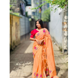 Cotton block printed sharee 