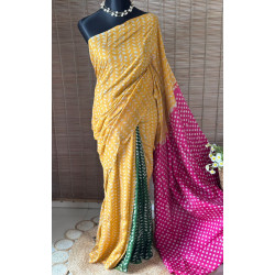 Rayon silk batik sharee